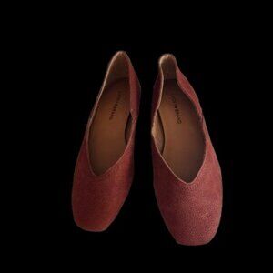 Lucky Brand Dark Clay Colored Emmie Suede Leather Ballet Flats